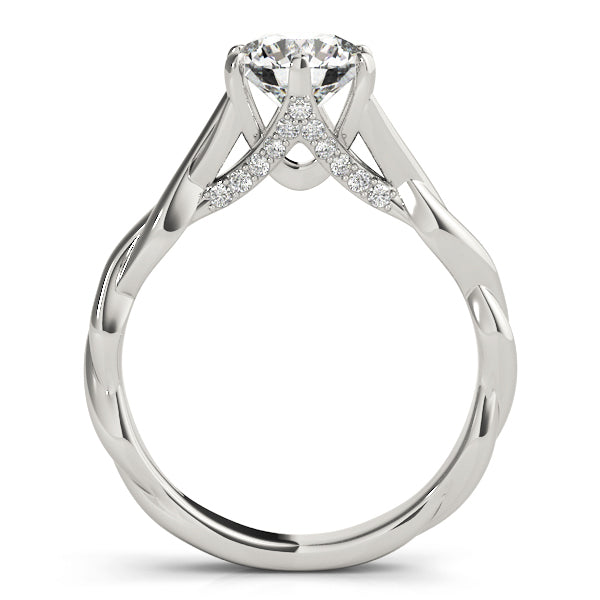14K White Gold 1 CT Round Diamond Engagement Ring