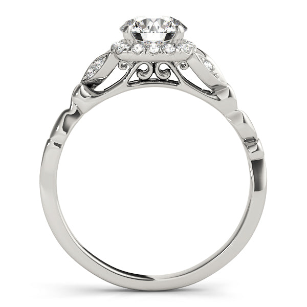14K White Gold 1 CT Diamond Halo Engagement Ring