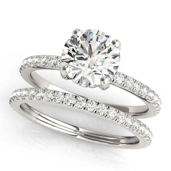 18K White Gold 1 ct Diamond Halo Engagement Ring