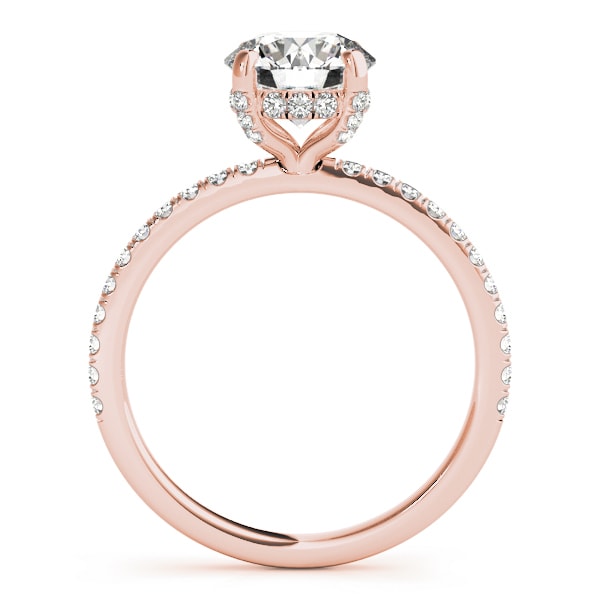 18K Rose Gold 1 1/4 ct tw Halo Diamond Engagement Ring