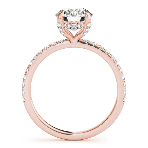 14K Rose Gold 1 CT Diamond Halo Engagement Ring