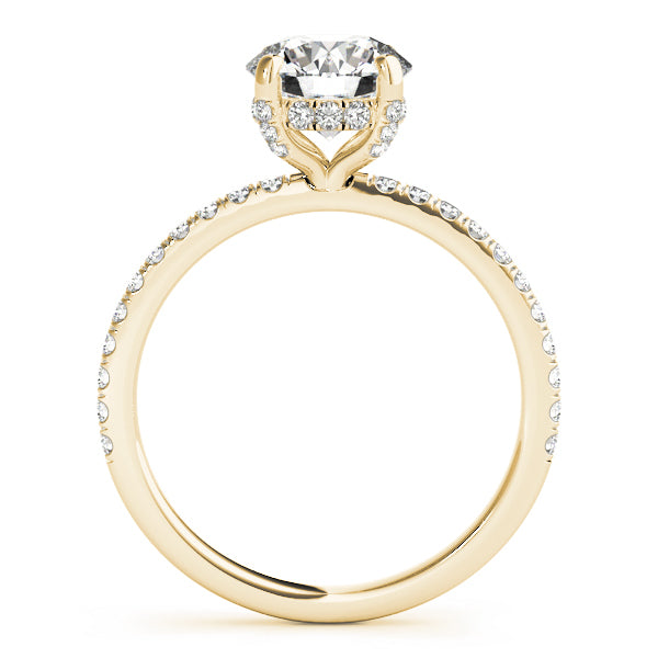 14K Yellow Gold 1 CT Diamond Halo Engagement Ring