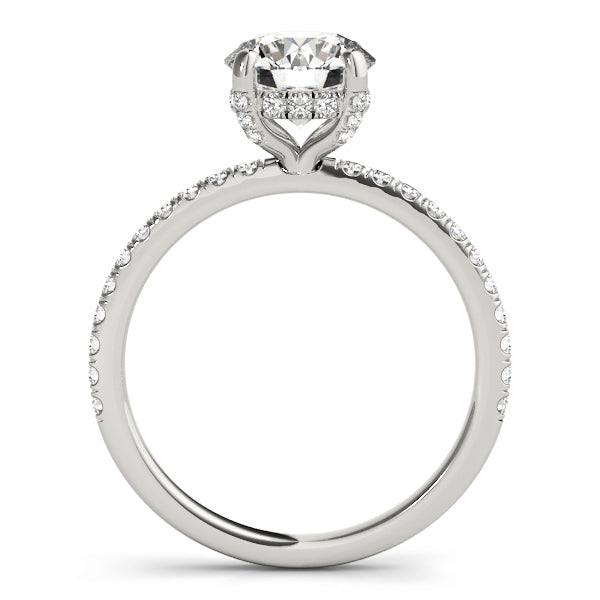 Platinum 1.25 ctw Round Diamond Halo Engagement Ring