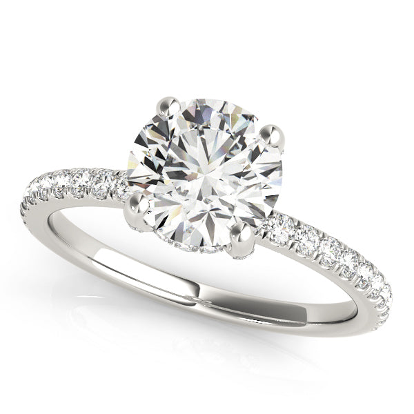 18K White Gold 1 ct Diamond Halo Engagement Ring