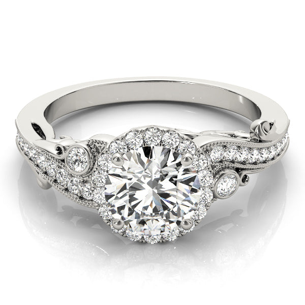 18K White Gold 1.33ctw Round Diamond Engagement Ring