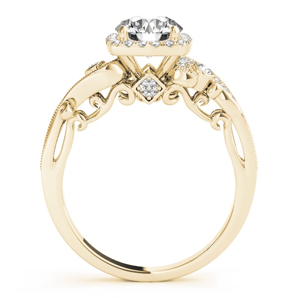 18K Yellow Gold 1 1/3 ct tw Halo Diamond Engagement Ring