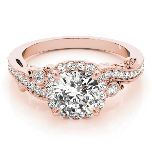 18K Rose Gold Cushion Diamond Engagement Ring 1.25ctw