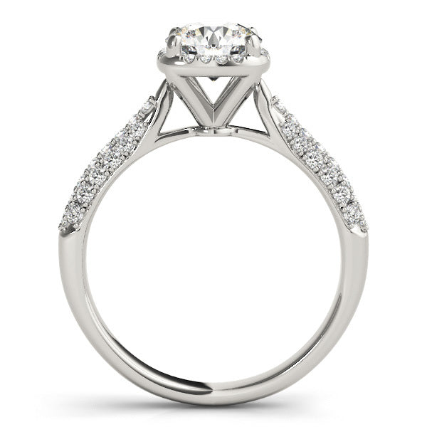 18K White Gold 1.33ctw Diamond Halo Engagement Ring