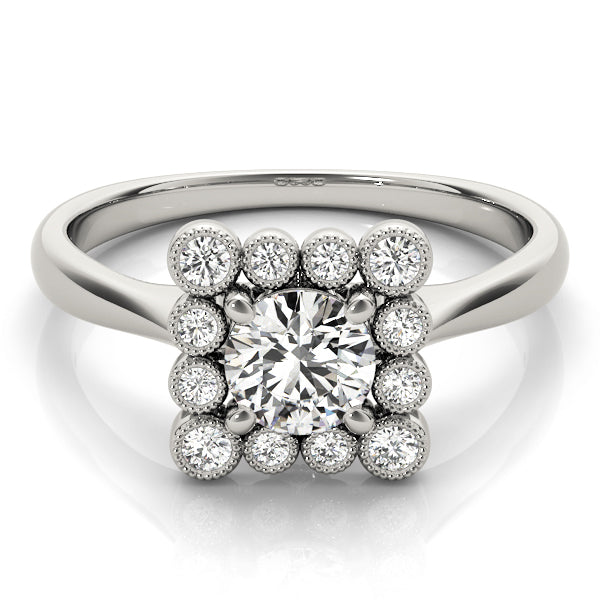 14K White Gold 1 CT Diamond Halo Engagement Ring