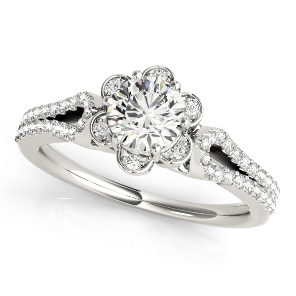 White Gold 0.75 ctw Round Diamond Engagement Ring