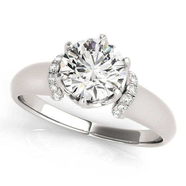 Platinum Vintage 5/8 CT Round Diamond Engagement Ring