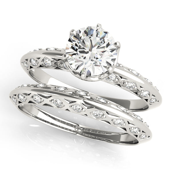 Platinum 1 CT Vintage Round Diamond Engagement Ring