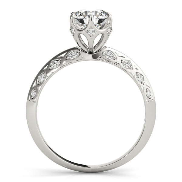 14K White Gold 1 CT Diamond Vintage Engagement Ring