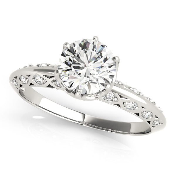 18K White Gold 1 ct Diamond Vintage Engagement Ring