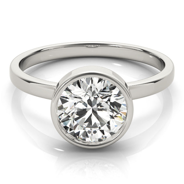 14K White Gold 1 CT Round Diamond Engagement Ring