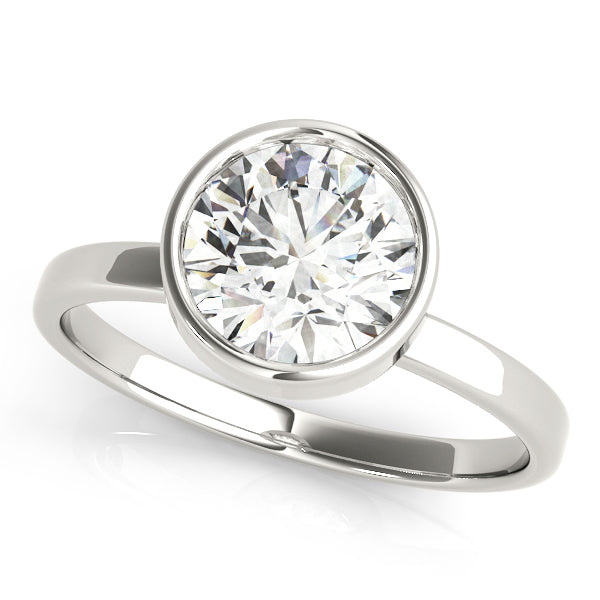 Platinum 1 CT Round Diamond Solitaire Engagement Ring