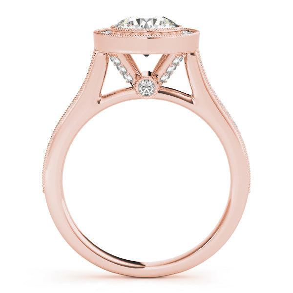 18K Rose Gold 1.33ctw Diamond Halo Engagement Ring