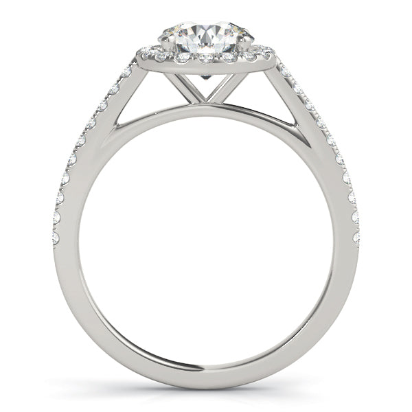 Platinum 1 CT Diamond Halo Engagement Ring