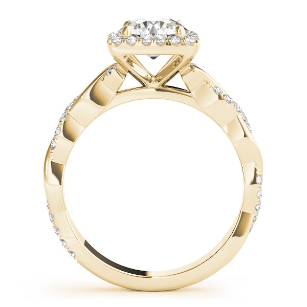 14K Yellow Gold 1 1/3 ct tw Halo Diamond Engagement Ring