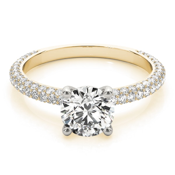 18K Yellow Gold 1 1/2 ct tw Pave Diamond Engagement Ring