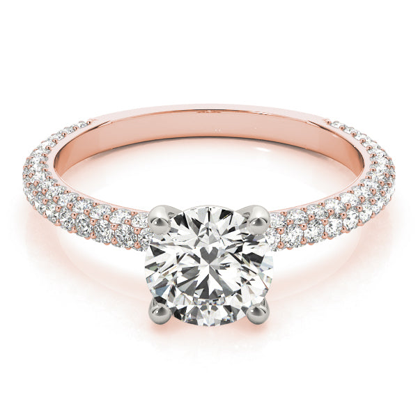 14K Rose Gold Pave Diamond Engagement Ring 1.5ctw