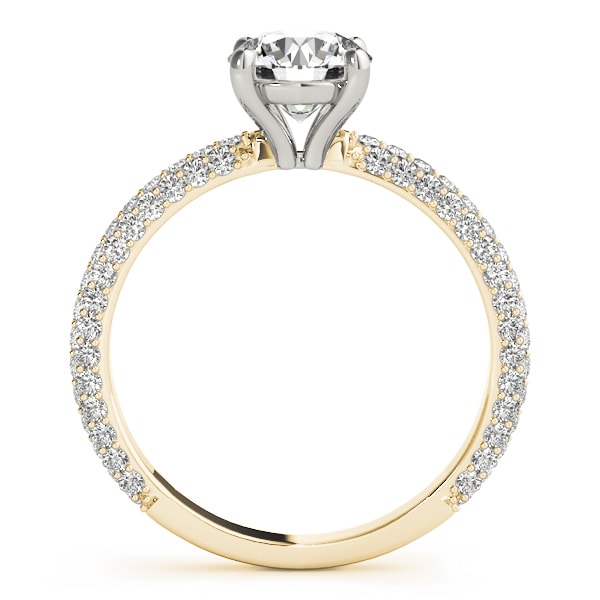 18K Yellow Gold 1 1/2 ct tw Pave Diamond Engagement Ring