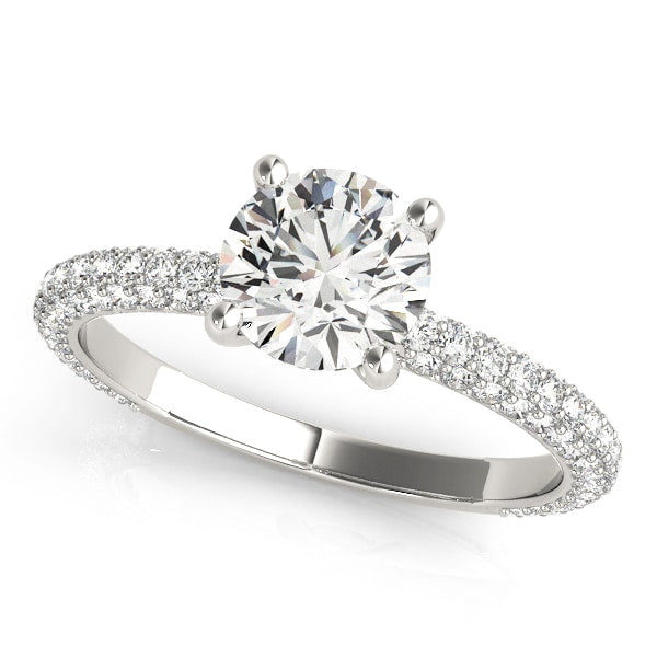 14K White Gold 1 1/2 ct tw Pave Diamond Engagement Ring