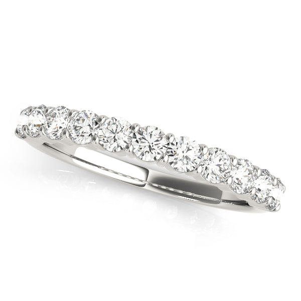 14K White Gold 0.11ctw Diamond Wedding Band