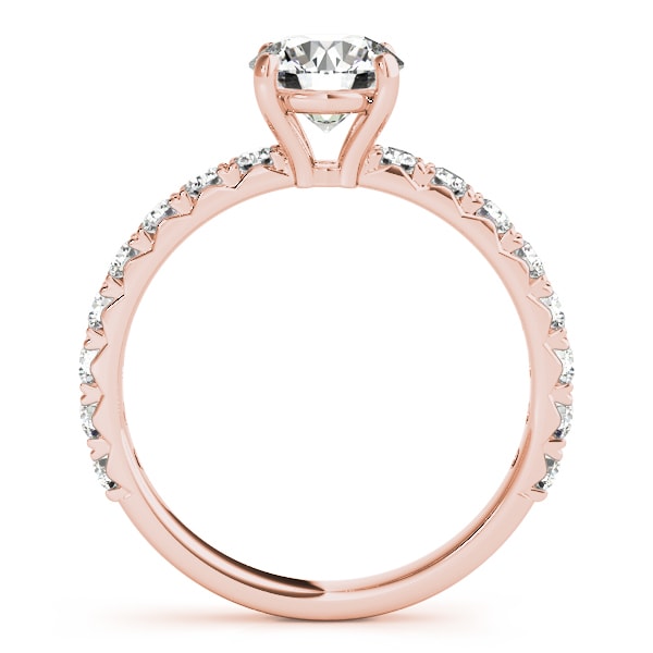 18K Rose Gold 1 1/2 ct tw Single Row Diamond Engagement Ring