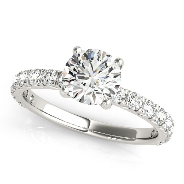 18K White Gold 1 1/2 ct tw Single Row Diamond Engagement Ring