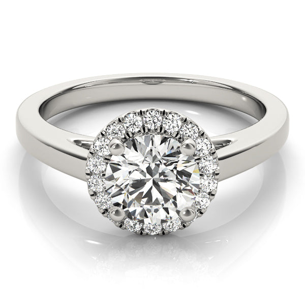 18K White Gold 1 ct Diamond Halo Engagement Ring
