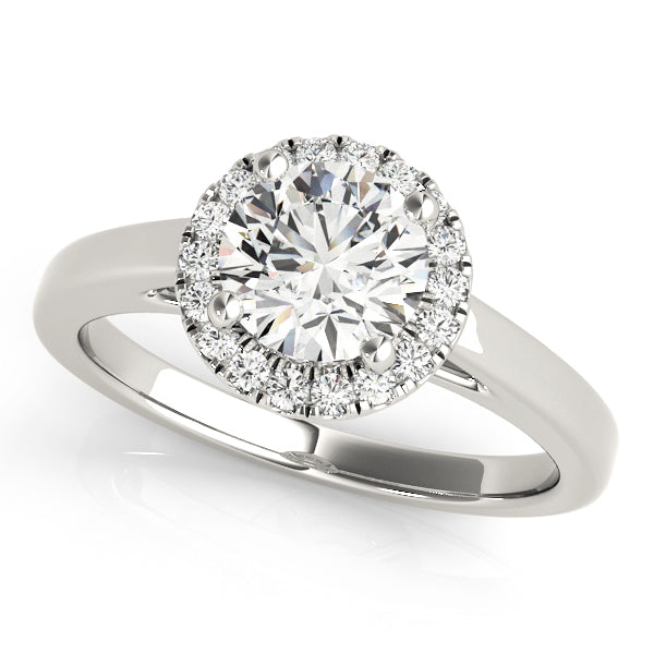 Platinum 1 CT Diamond Halo Engagement Ring