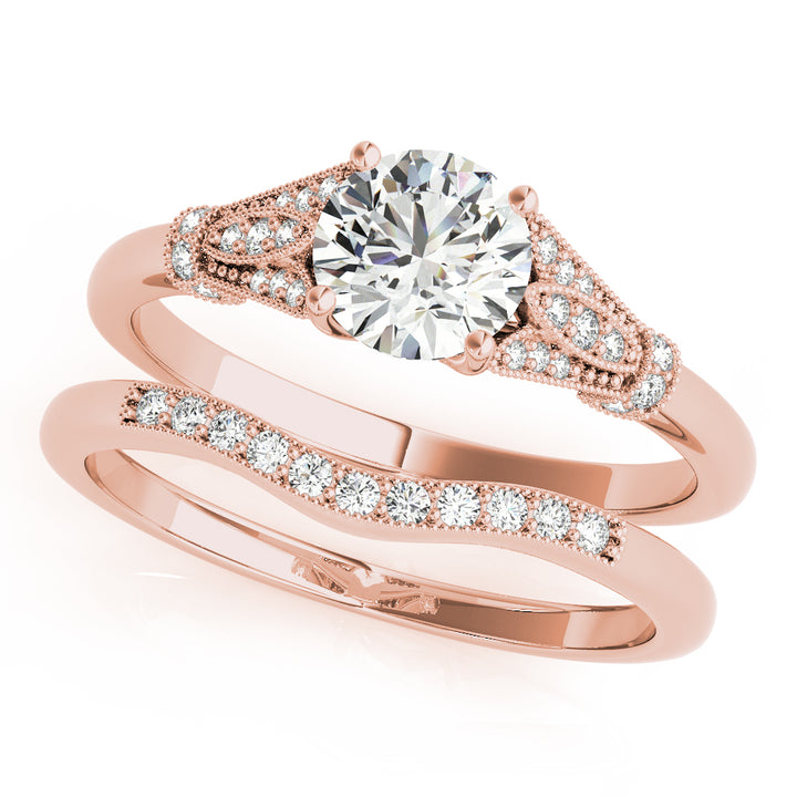 14K Rose Gold 1 5/8 ct tw Vintage Diamond Engagement Ring