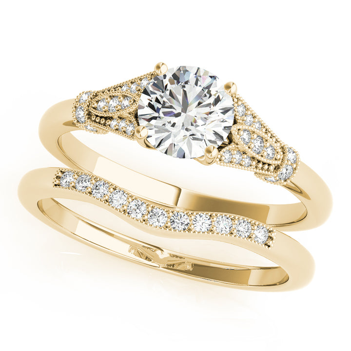14K Yellow Gold 1 5/8 ct tw Vintage Diamond Engagement Ring