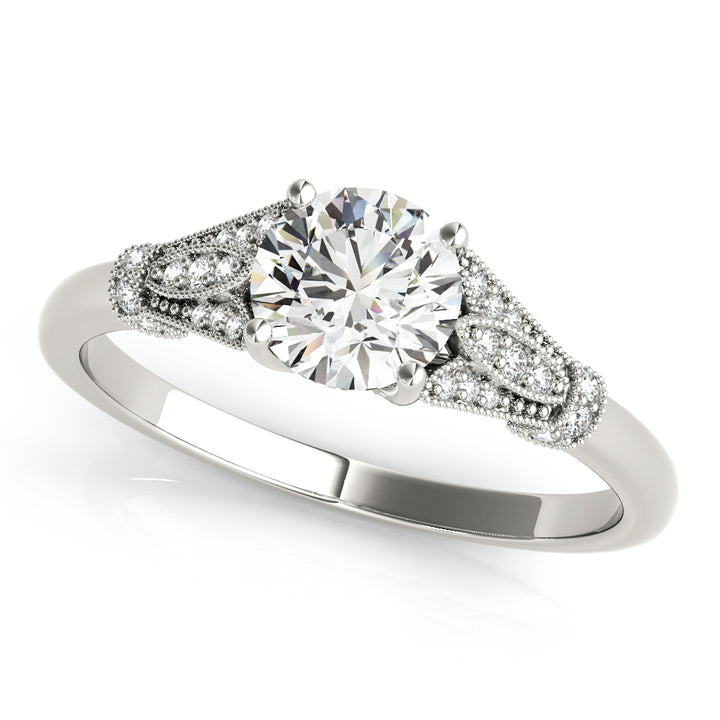 14K White Gold 1 5/8 ct tw Vintage Diamond Engagement Ring