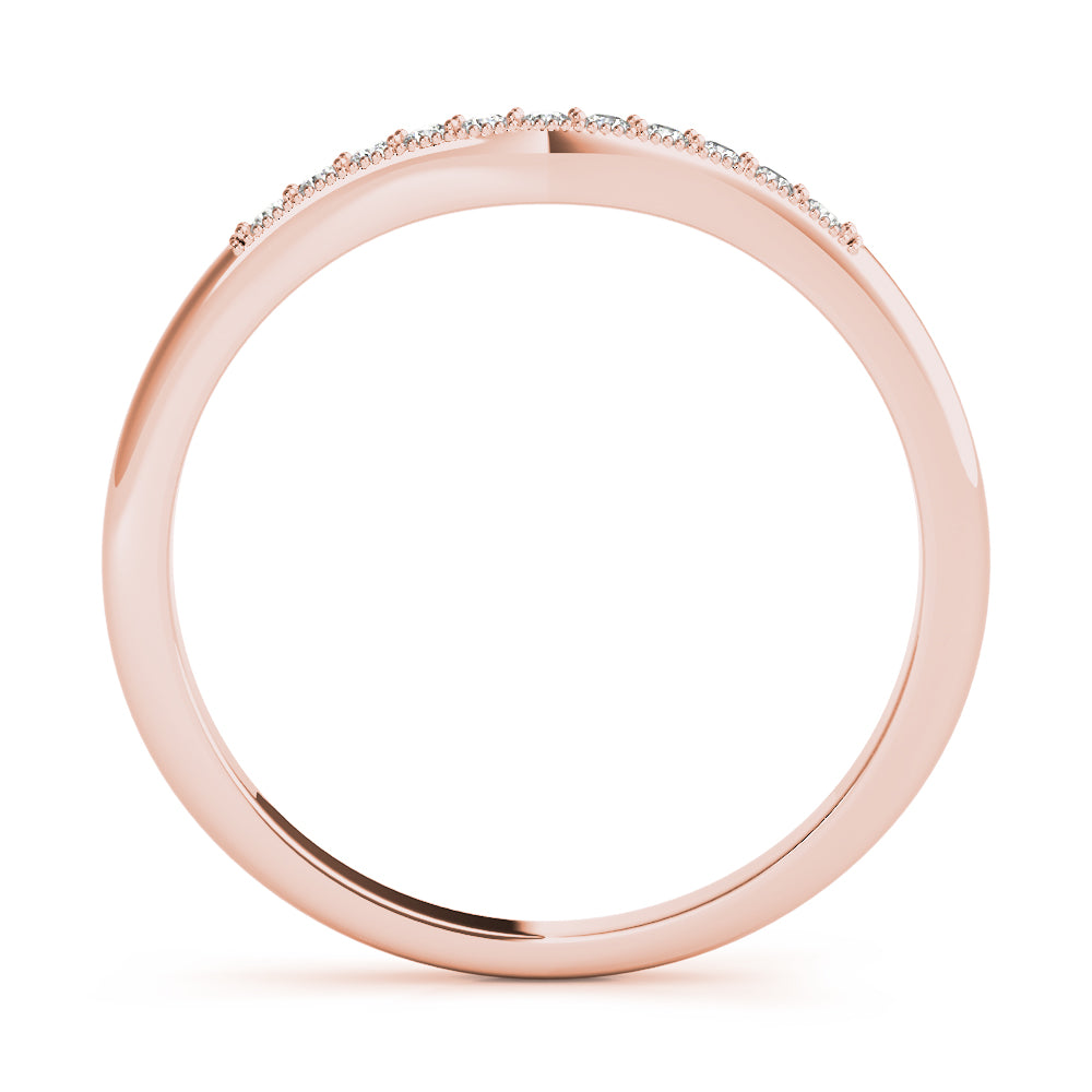 18K Rose Gold 0.10 ctw Diamond Wedding Band