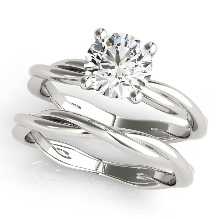 18K White Gold 1 CT Round Diamond Ring