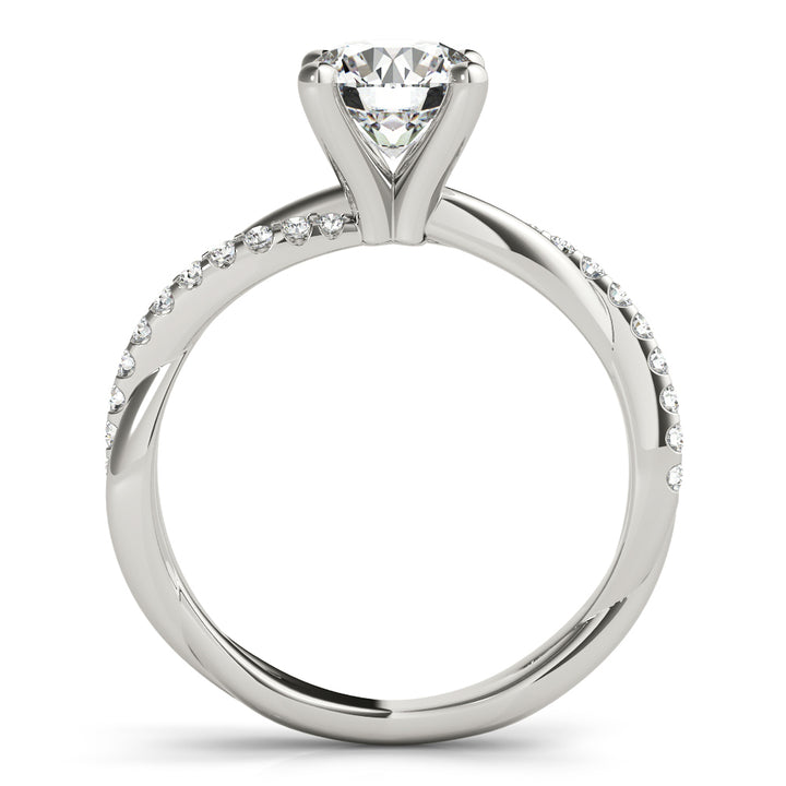 18K White Gold Round Diamond Fashion Ring