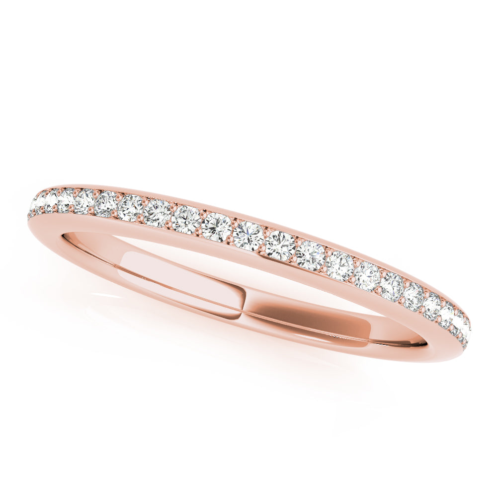 14K Rose Gold Multi-Diamond Wedding Band