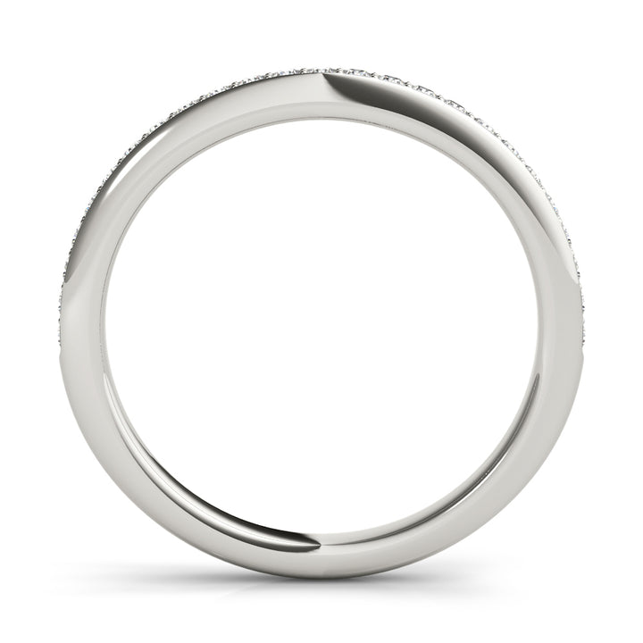 18K White Gold 1/6 ct Diamond Wedding Band