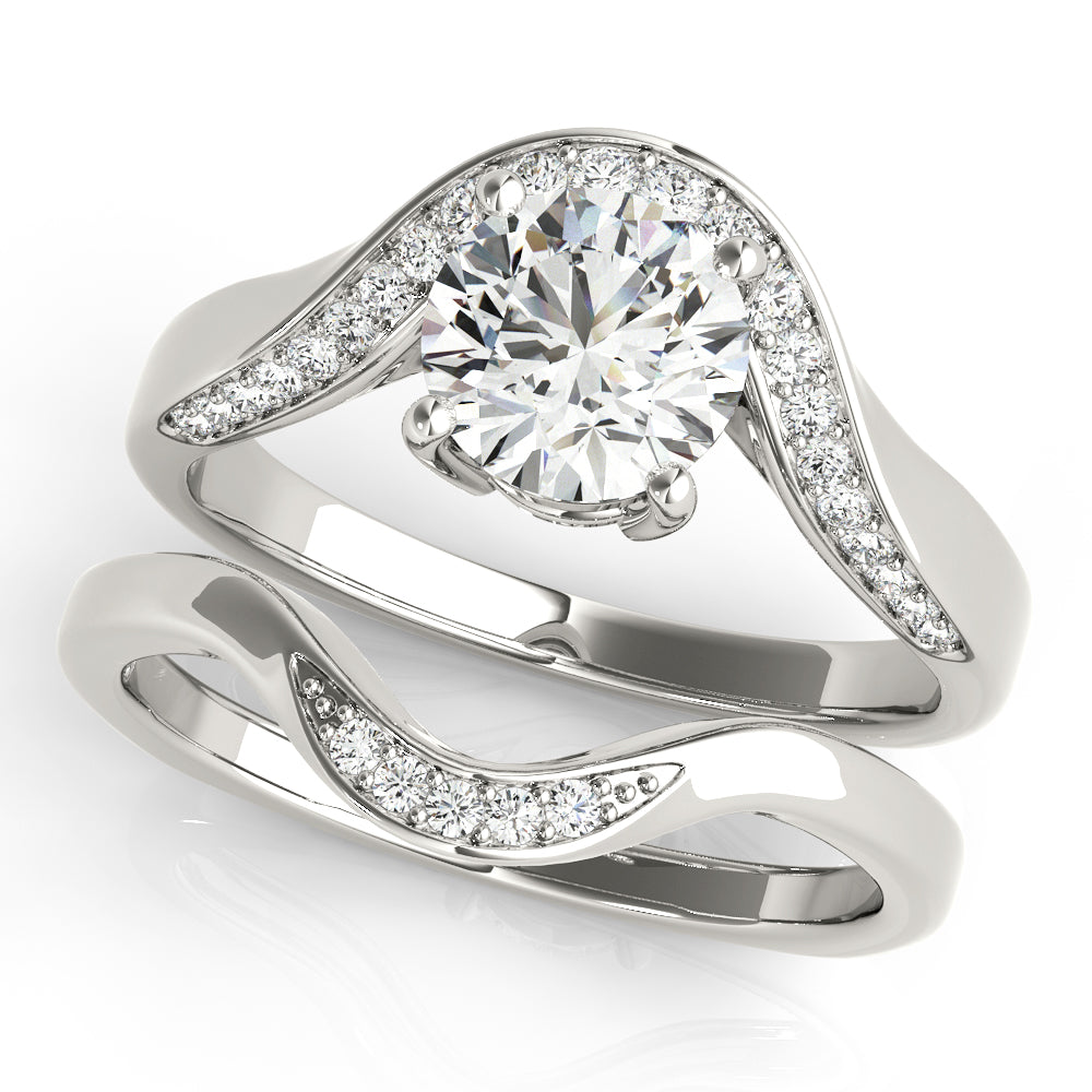 14K White Gold Diamond Engagement Ring - 5/8 ct