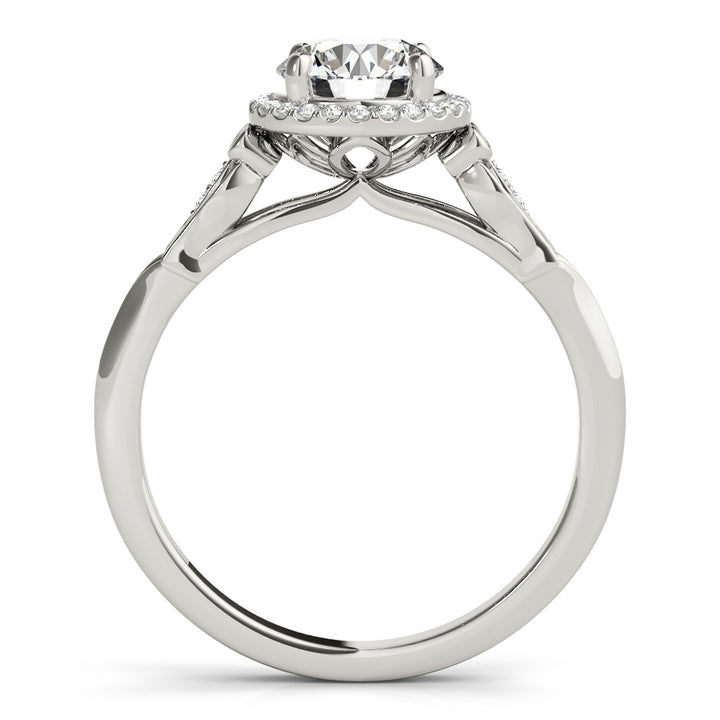 Platinum 1 CT Diamond Halo Engagement Ring