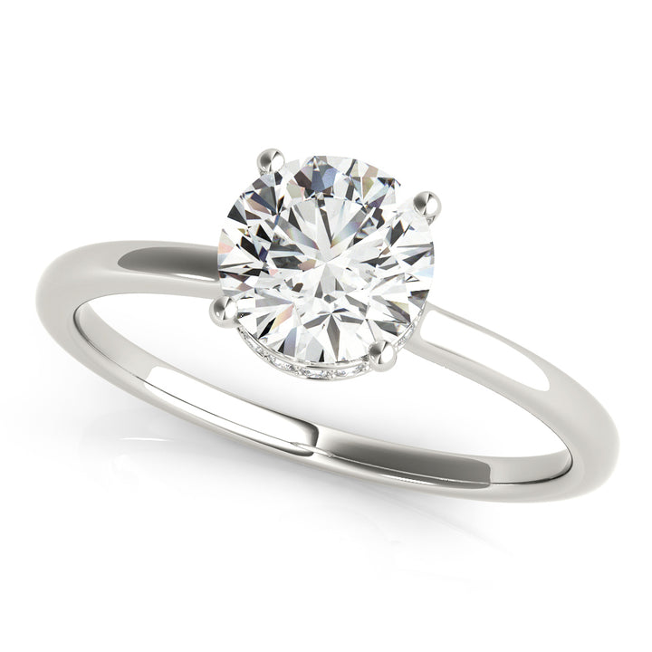 14K White Gold 1 CT Round Diamond Ring
