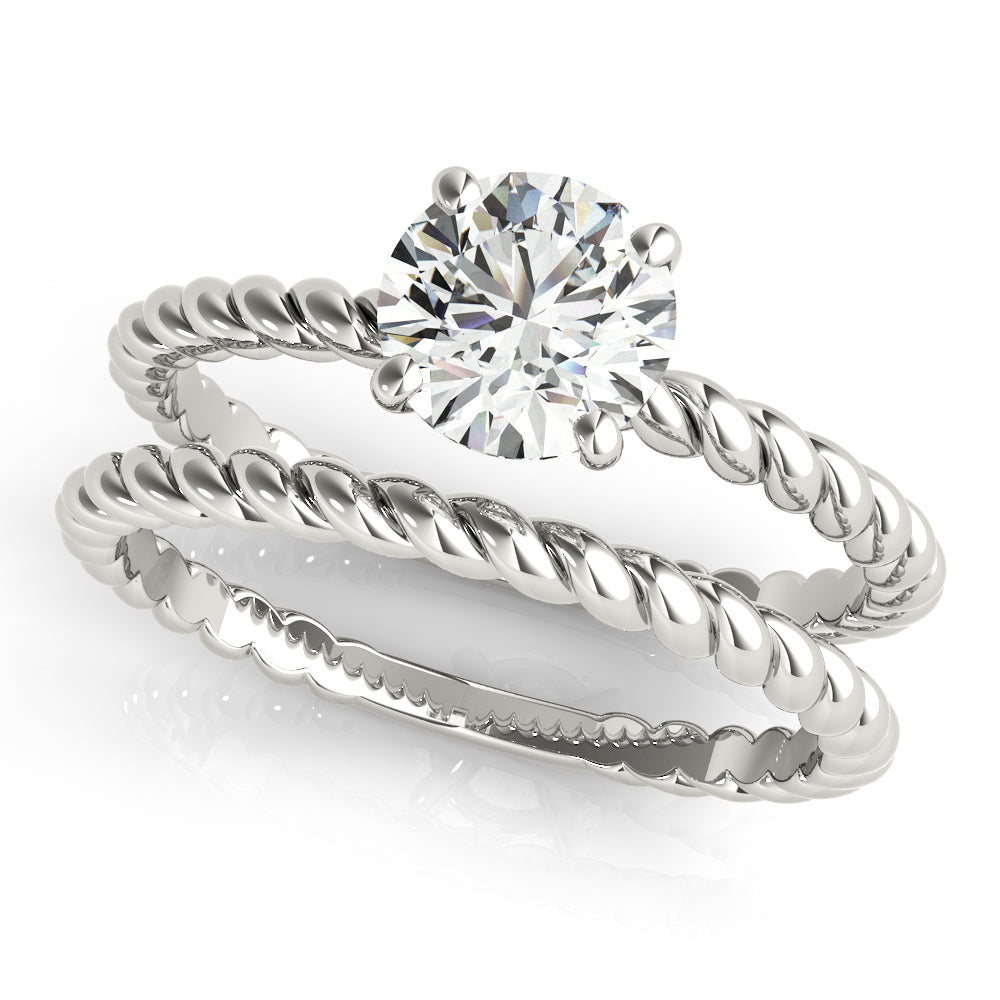 14K White Gold 1 CT Round Diamond Engagement Ring