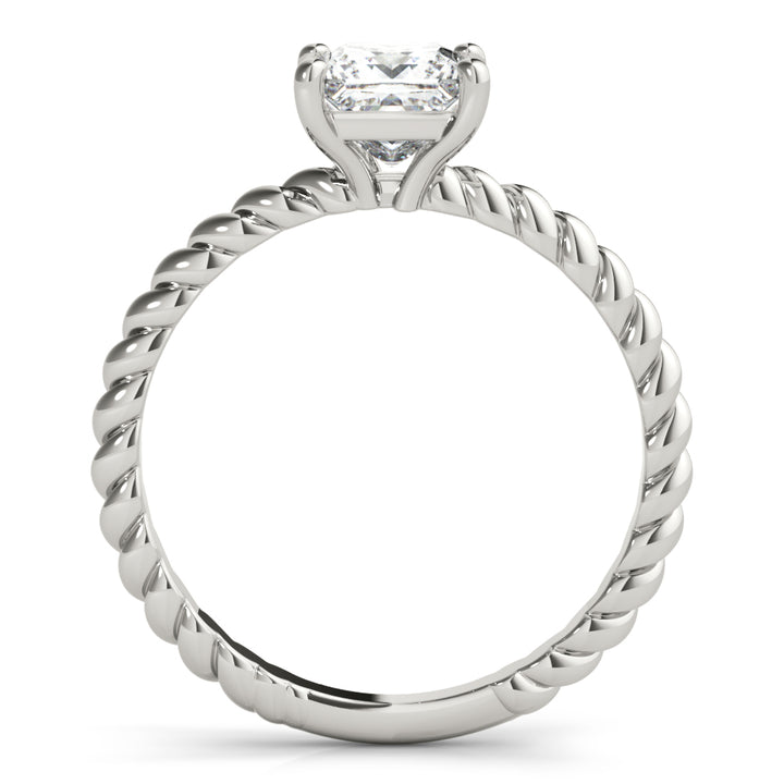 14K White Gold Princess Diamond Solitaire Ring