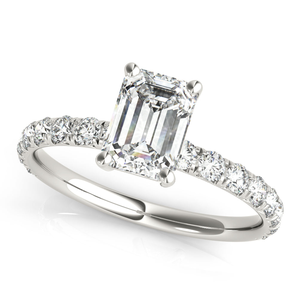 14K White Gold Multi-Diamond Engagement Ring