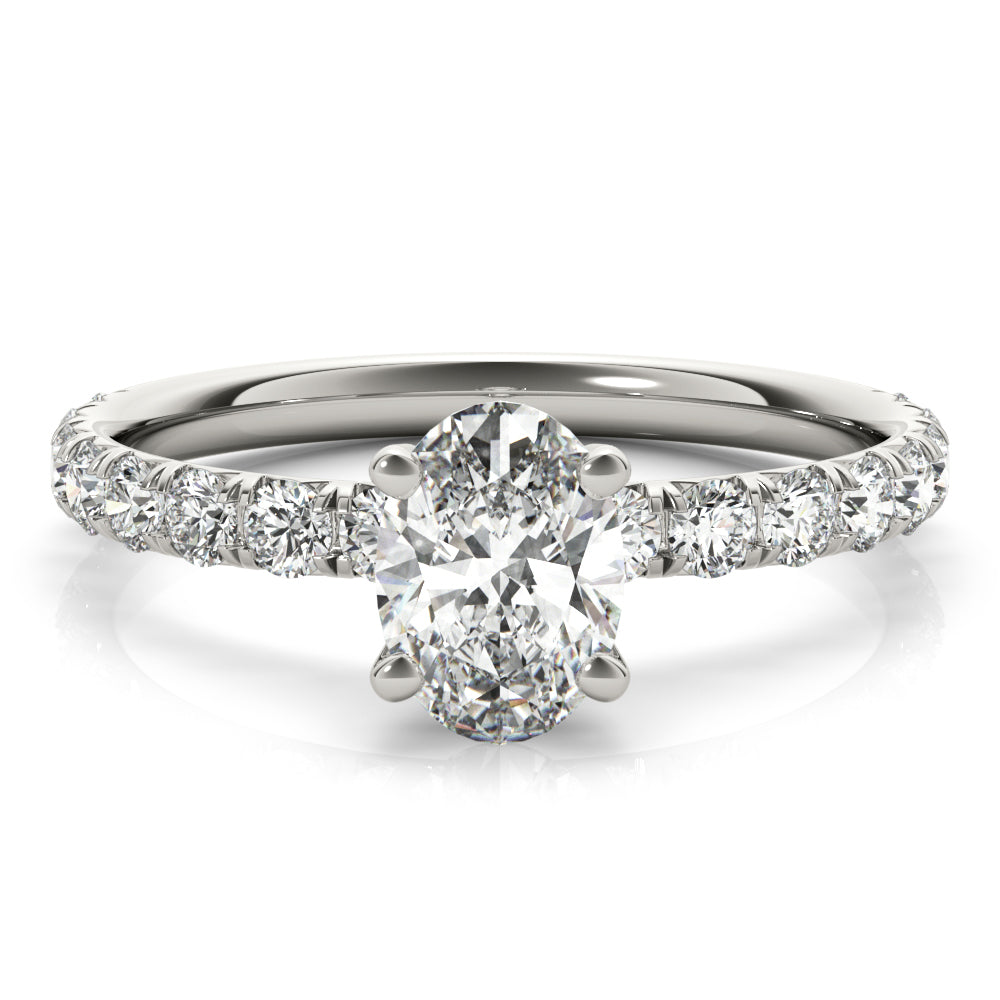 Platinum Diamond Single Row Engagement Ring