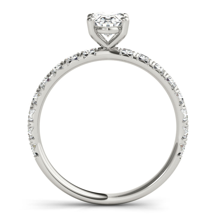 14K White Gold Diamond Single Row Engagement Ring