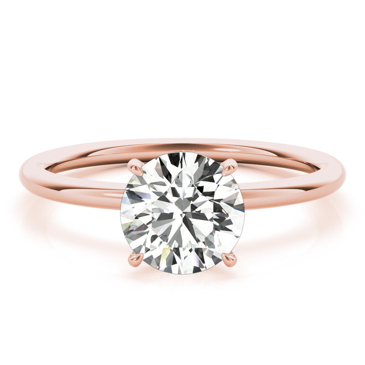 14K Rose Gold Round Diamond Halo Engagement Ring