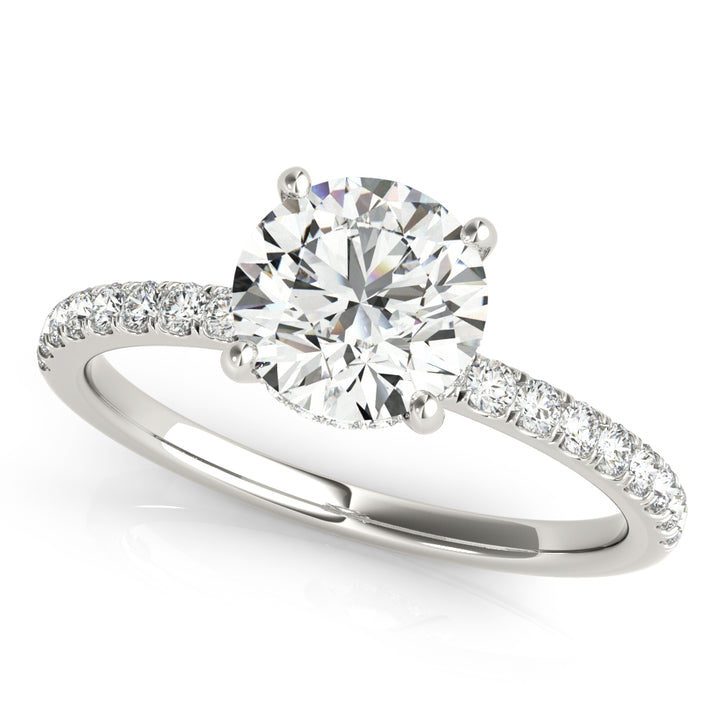 18K White Gold 1.25ctw Round Diamond Engagement Ring